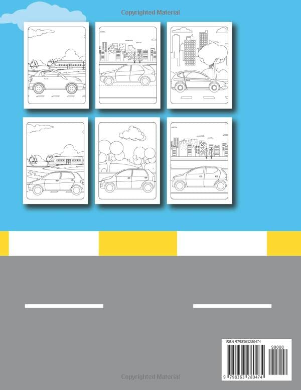 CUTE CAR COLORING & ACTIVITY BOOK FOR KIDS AGES 3-9: 100 pages cute car coloring & activity fun and challenging logic workbook for kids image 3
