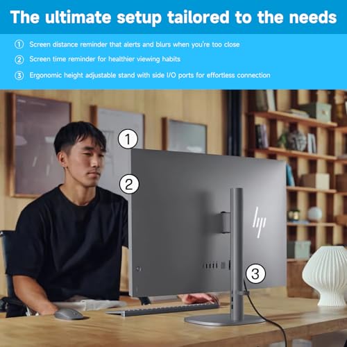 Image of HP OmniStudio X 32 AI All-in-One Desktop, 31.5 inch UHD (3840 x 2160) 550nits, Intel Ultra 7 155H (16-core), 64GB DDR5 RAM, 2TB SSD, Wi-Fi 6, Wireless Keyboard &Mouse, Win11 Home, w / 64GB USB Flash Drive