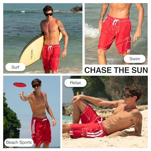 Image of Kanu Surf Men's Big Viper Extended Size Stripe Swim Trunk