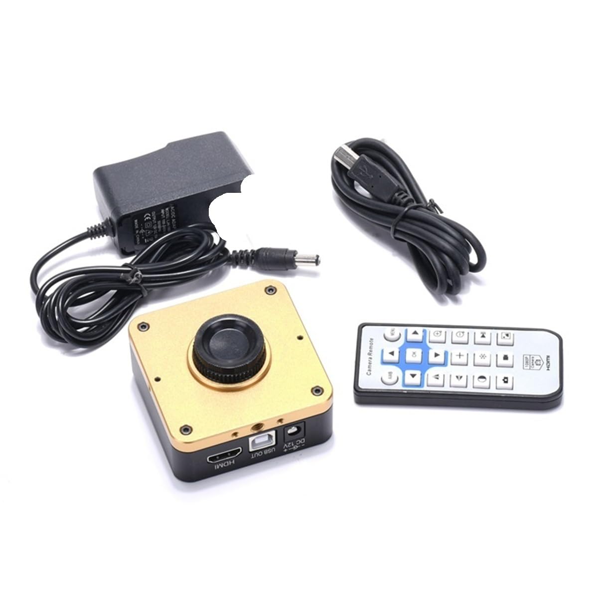 Kit di Accessori per Microscopio Obiettivo 100X Luce Ad Anello A 56 LED Fotocamera per Microscopio Industriale Digitale USB da 34 MP Vetrini per Microscopio,Camera