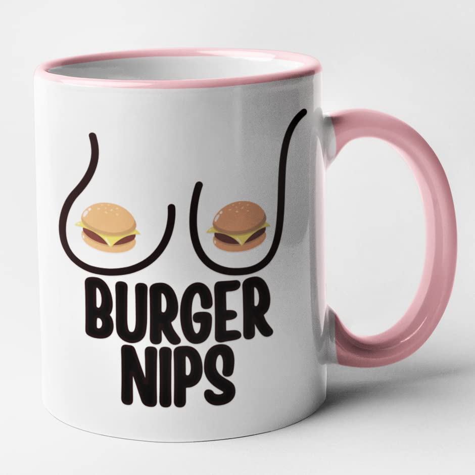 Funny Nipple Mug- Burger NIPS (Pink)