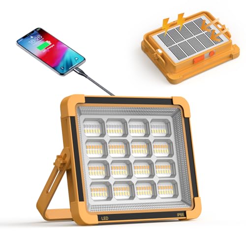 La Mejor Selección de Lámparas de Emergencia Led duraderas los preferidos por los clientes. 36 KUAEAY Luz Solar Portátil de Trabajo, 400W Recargable LED Luz, 6000mAH, 5 Modos de Lámpara de Camping, Luz de Trabajo de Emergencia, IP66 Luz de Inundación para Reparación de...