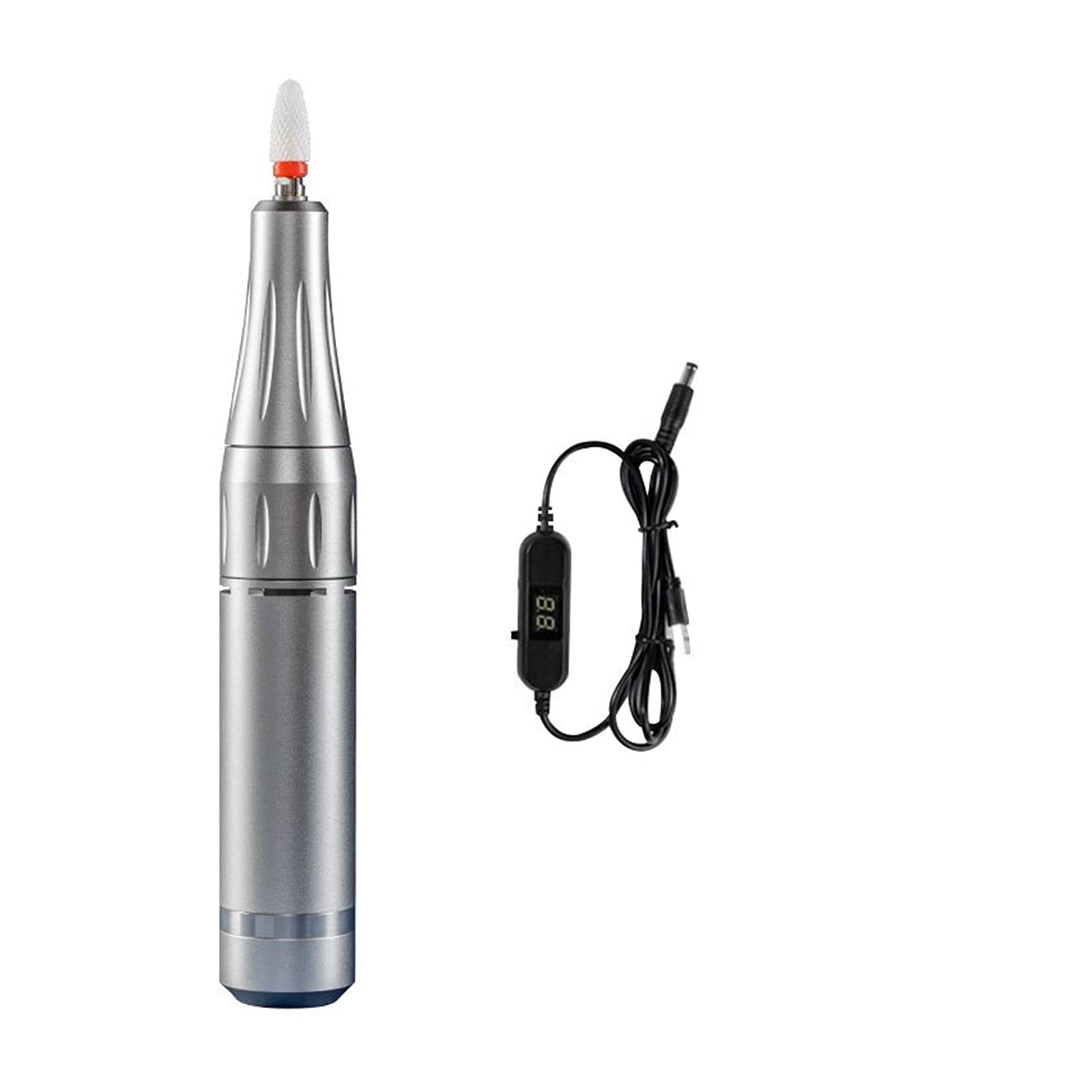 Wiertarka do paznokci 3500. 0PM. Wiertarka do paznokci profesjonalistów akrylowych USB. Elektryczna maszyna manicure Electric Plik e-plik salonu(Silver)