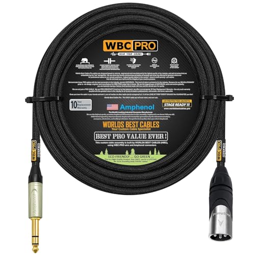 Câble XLR vers TRS symétrique 6m anti-interférence avec connecteurs Amphenol plaqués or