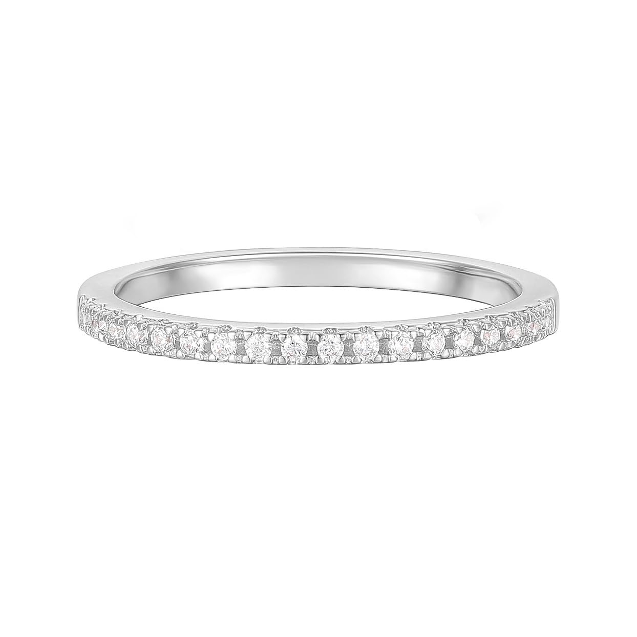 14K Moissanite Wedding Band