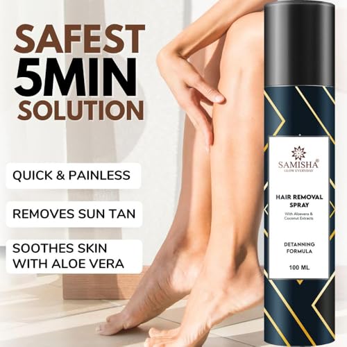 Image of Hair Removal Spray for Woman - Painless Hair Remover Spray for Legs, Arms, Underarms & Bikini Line | Fast-Acting Hair Removal Spray for Smooth, Salon-Like Skin at Home, All Skin Types, 100ml