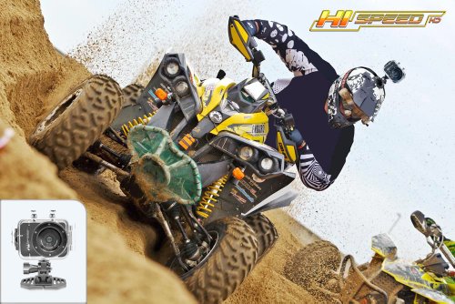 Image of Hi Speed Sports Action Camera - HD 1080P Mini Camcorder w / 12 MP Cam, 2.4 inch Touch Screen USB SD Card HDMI, Battery - Waterproof Case, USB cable, Wireless Remote Control, Mount - Pyle PSCHD60BK (Black)