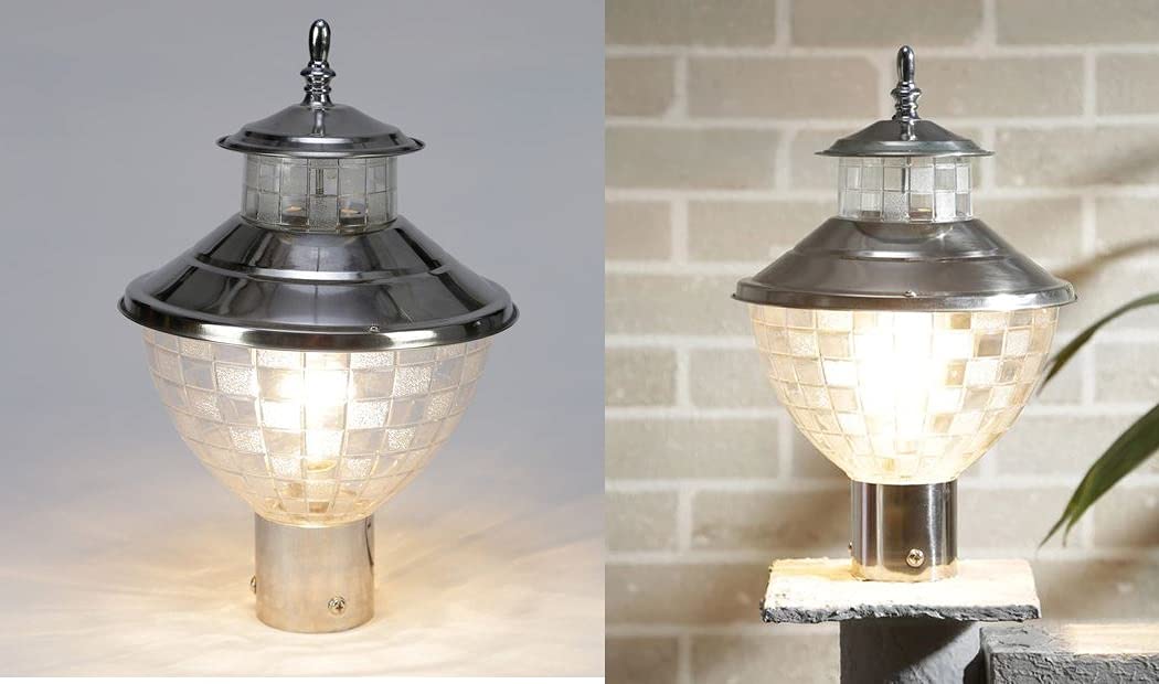 Metal Outdoor Light, Bulb Not Included (Silver, 40 watts) - Pack of 2 (B095CP88WY) Amazon Price History, Amazon Price Tracker