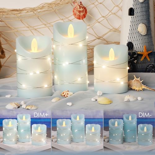 Velas de pilas con mando a distancia y cadena de luces de hadas 6