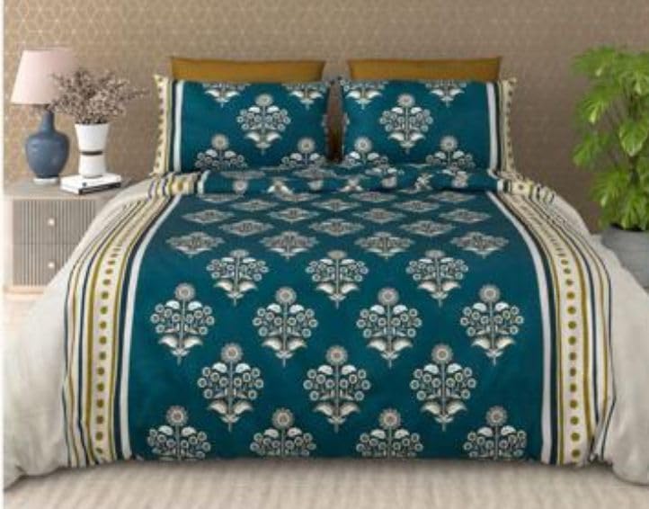 350 Tc Heavy Glace Cotton Super King Size Duvet Cover II Razai Cover II Quilt Cover for Double Bed Size with Zipper (Dohars) 108x108 inch-Multicolor-picture-37