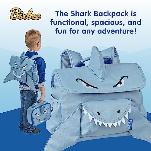 Bixbee Kids Backpack, Blue Shark Backpack for Boys & Girls, Water Resistant Backpack with Pockets, Durable Zippers & Easy Carry Design - Perfect Size Children's Bookbag for School.2