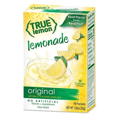 True Citrus True Lemon Lemonade Drink Mix, 10-count (Pack of 6) plus 5 sample sticks of various flavors, No Artificial Sweeteners, No Preservatives, No Sodium, No Gluten