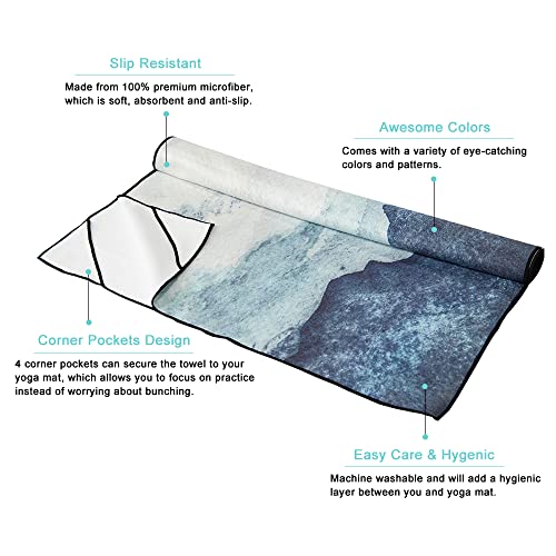 QiyI-Yoga-Mat-Towel-with-Corner-Pockets-Non-Slip-Sweat-Absorbent-Hot-Yoga-Towels-Soft-Yoga-Blankets-with-Travel-Bag-Skidless-Mat-Cover-for-Workout-Gym-Fitness-70x26-Watercolor-Mountain