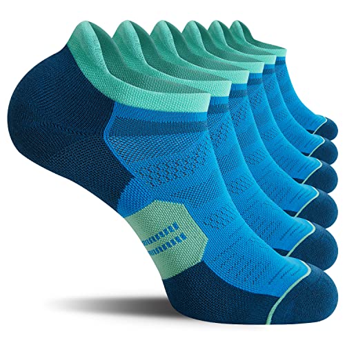 Image of CS CELERSPORT Men's Ankle Running Socks with Cushion, Arch Support Low Cut Athletic Tab Socks for Men Women 6 Pack