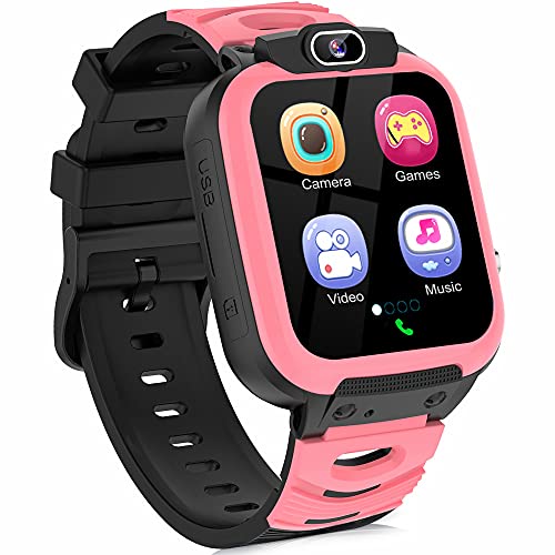 Kids Smart Watches Girls Boys, Child Smartwatches for Kids Educational, Children Electronic Learning Toys Birthday for 3-14 Yrs Students(Pink)