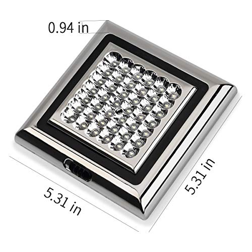 Justech 12V Led RV Ceiling Dome Light with Switch 2 Pack 42 LED Bright Natural White RV Trailer Camper Interior Lighting