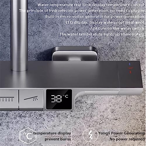 Shower, Intelligence Number Constant Temperature Bathing Floral Dress, Swivelable Switable Screen, Warm Control Display Screen (White Constant) (Gray Cold) miniatura 5