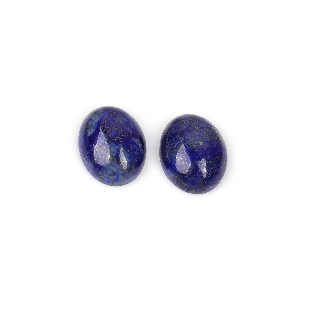 GEM-Inside 5Pcs 8x10mm Oval Blue Lapis Lazuli Jasper Cabochons Stones Beads for Jewelry Making Bezels Tennis Statement Jewelry