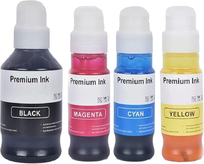 GI71 Compatible Refill Ink for Canon Pixma G2020, G2021, G2060, G2730, G3020, G3021, G4770, G3770, G1020 Printer Ink – (PGBK x 135gm) (C/M/Y x 70gm) Ink Bottle Set (Color Set)