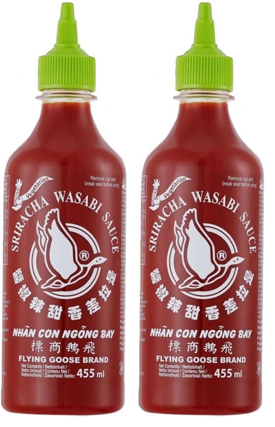 Image of Flying Goose Sriracha Wasabi Sauce • Vegan • Gluten Free, 15.39 fl oz ℮ 455 ml (Pack of 2)