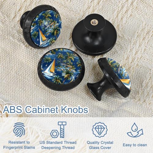 Poignées d'armoire en verre 35 mm bouton de meuble cuisine tiroir commode voilier bleu