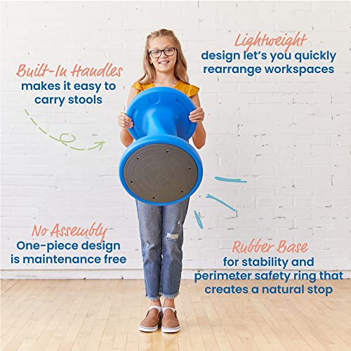 Image of ECR4Kids Twist Active Wobble Stool, 18in Seat Height, Classroom Furniture, Blue