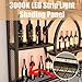 Metal Wine Rack Wall Mounted with LED Light, 3-Tier Bar Liquor Shelf with Wine Glass Holder, Modern Large Capacity Liquor Bottle Display Storage Shelf for Home Bar, Dining Room (Black, 100 * 80 * 15)