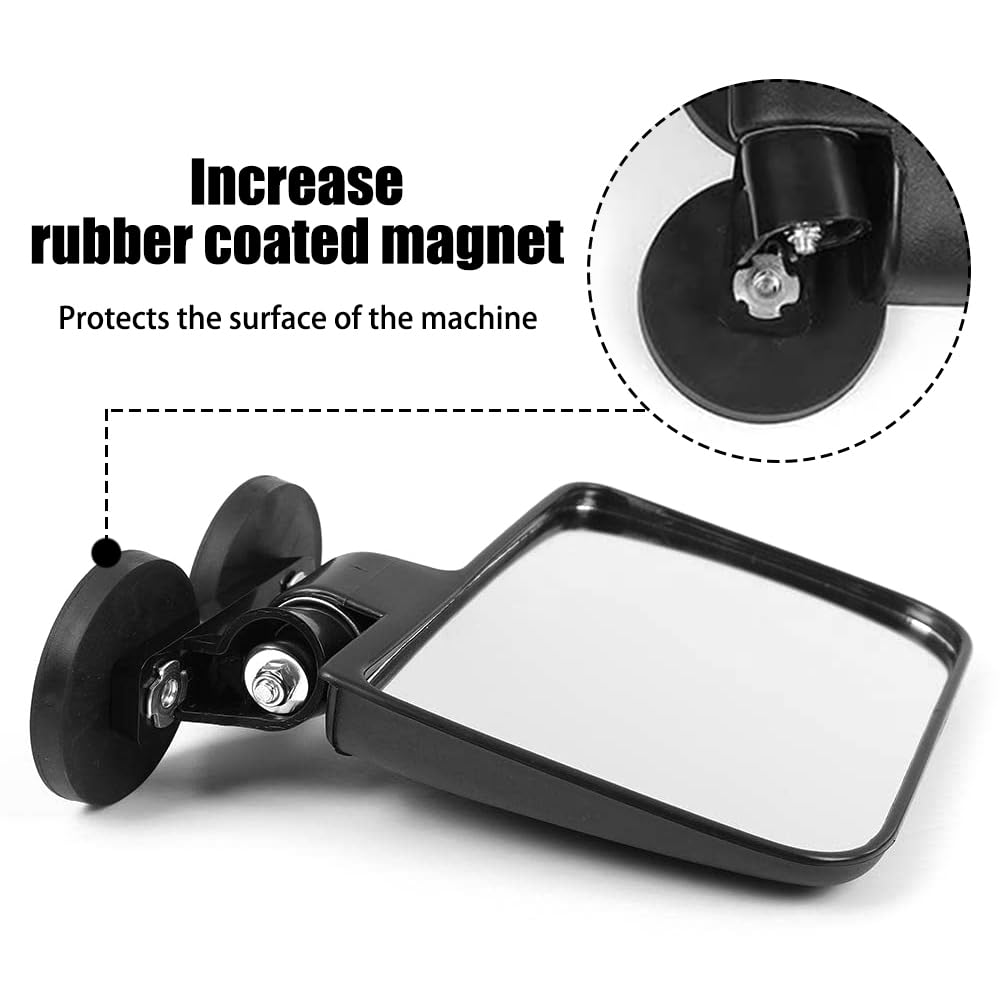MiOYOOW Espejo lateral magnético, espejos giratorios de 360 grados para tractores compactos, cortacéspedes autotransportados, coches de golf