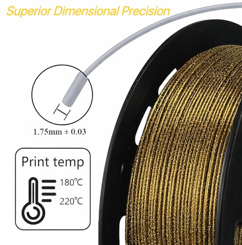 Image of 3D Printer Filament Galaxy PLA Filament 1.75mm, 3D Printing Filament Bundle, Multi Color PLA Filament Glitter 250g X 4 Color Pack