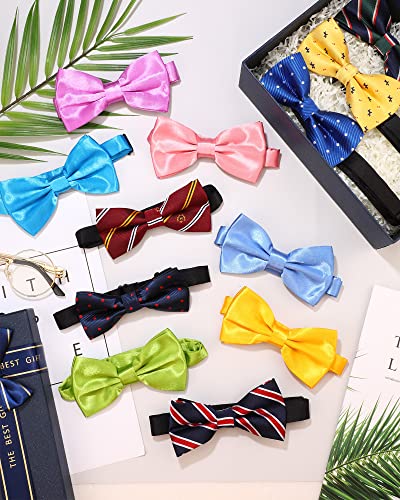 Vabean 48 Pcs Bow Ties Bulk Elegant Pre Tied Bow Ties Formal Tuxedo Bowties Set With Adjustable Neck Band For Men Boys (Bright Colors, Stylish Style) #TOP3