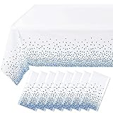 YMHPRIDE 8 Packungen Einweg-Tischdecken 137x274cm Kunststoff Tischdecke Blaue Punkte Konfetti Tischdecken Rechteckige Tischdecke für Hochzeit Geburtstag Urlaub Feiern Party Event Dekorationen