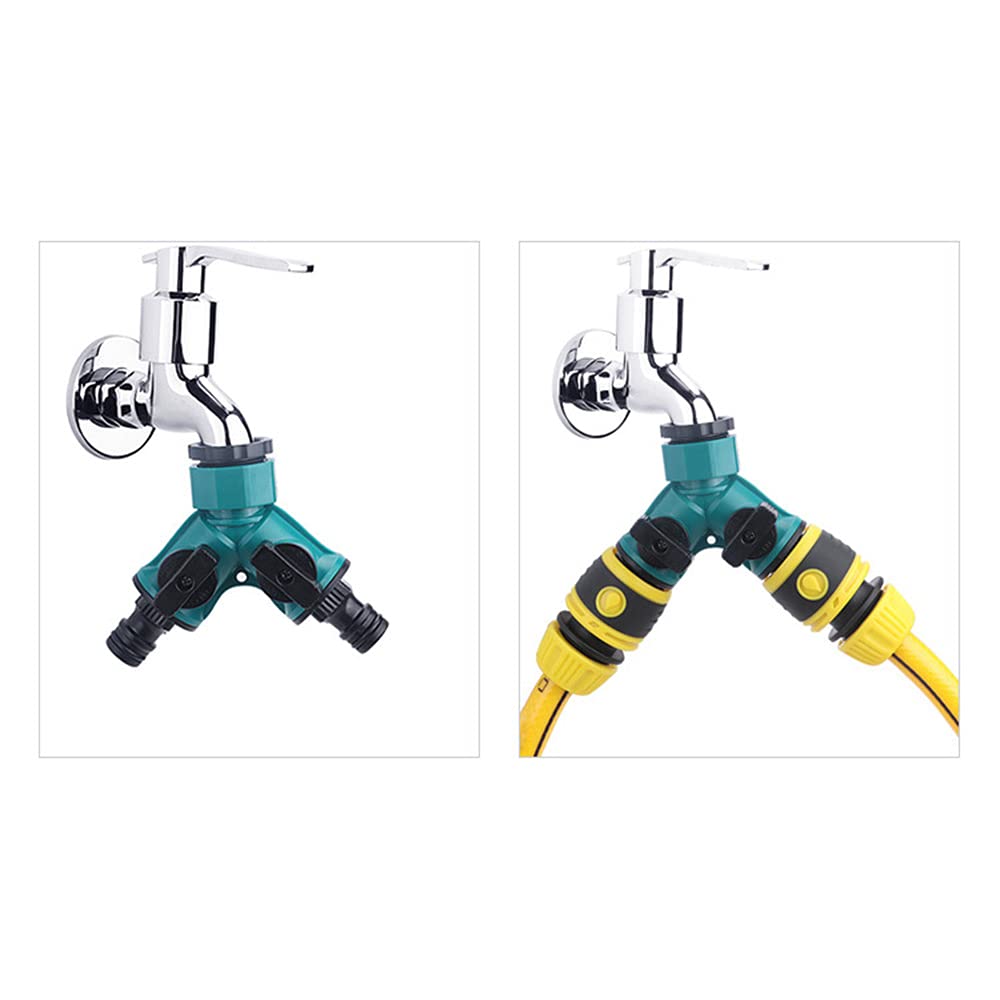 Connettori Per Tubo Da Giardino A 2 Vie – Splitter A Y Con Valvole Individuali, Adattatore Per Rubinetto 16 Mm, Antiperdita, In ABS