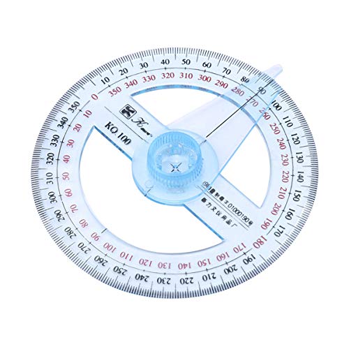 Beiswe 360 Degree Pointer Protractor Portable Plastic Circular Angle Finder for Student School