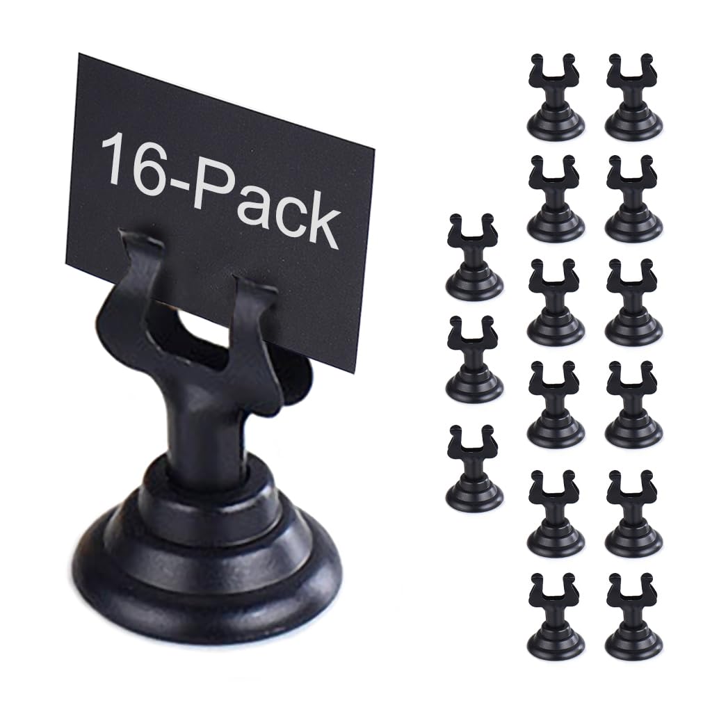 Soportes pequeños para números de mesa, soporte de acero inoxidable para tarjetas de lugar para fotos, letreros de comida, bodas, restaurantes, cumpleaños, soporte moderno para tarjetas de centro