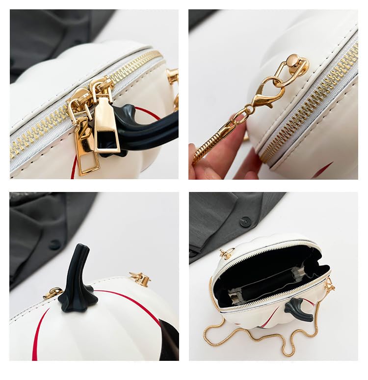 Cute Halloween Purses and Handbags, Kawaii y2k Pumpkin Purse Novelty Purse Holiday Party Gift Women Shoulder Bag Purse (white)3