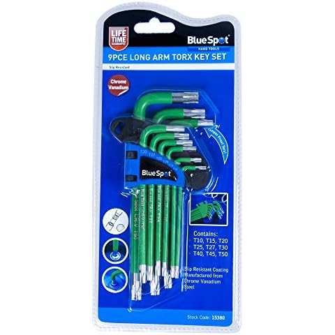 Blue Spot Long Arm Torx Key Set, 9 Piece Cover
