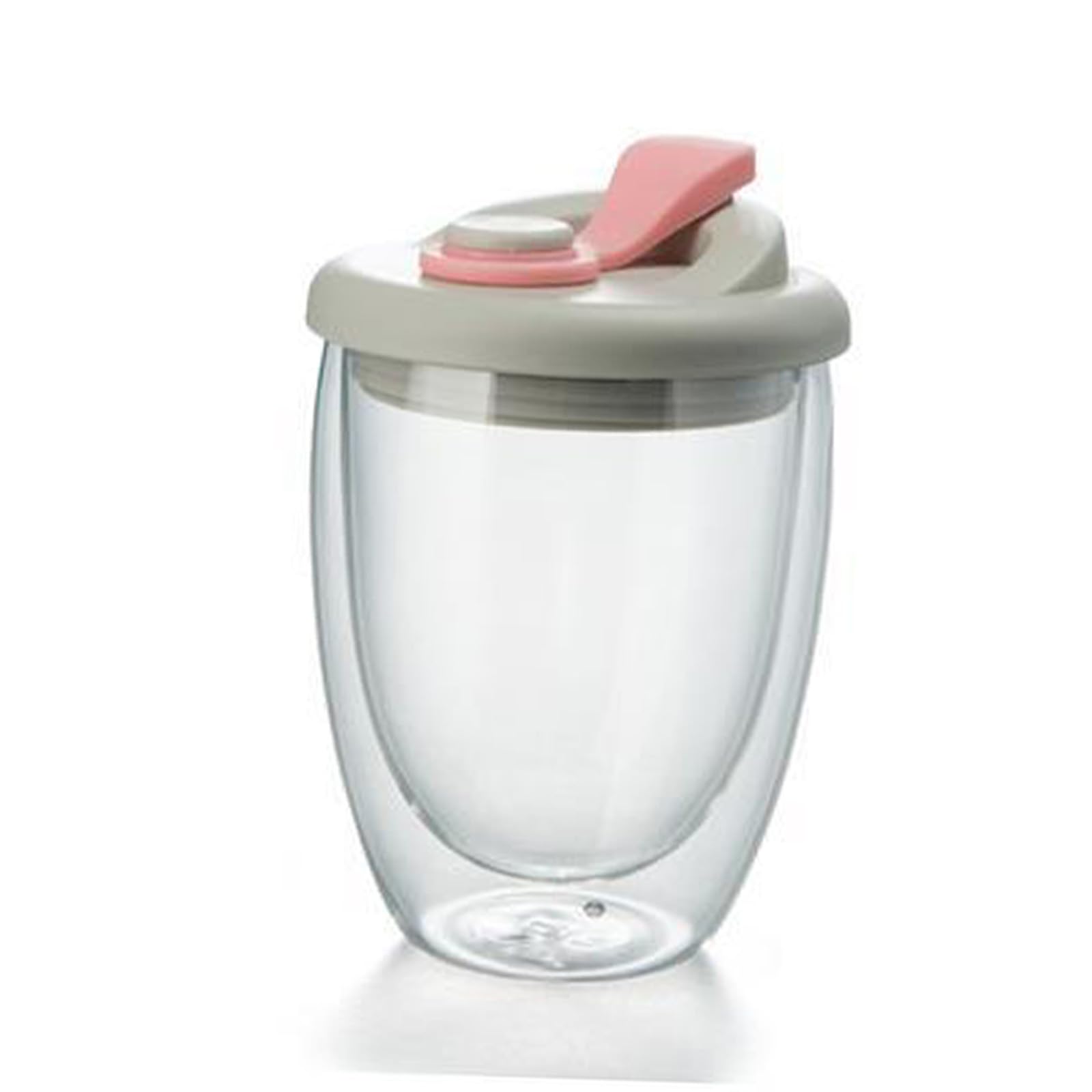 Limtula Insulation Glass Tumblers Double Walled Construction Spill Resistant Lid Hot Cold Beverage Container 3 Capacities Thermal Insulation Coffee Mugs