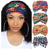 DRESHOW 4 Piezas Diadema Para Mujer Turbante Bohemia Elástico Cinta Banda para El Cabello Diadema Accesorios Para El Cabello