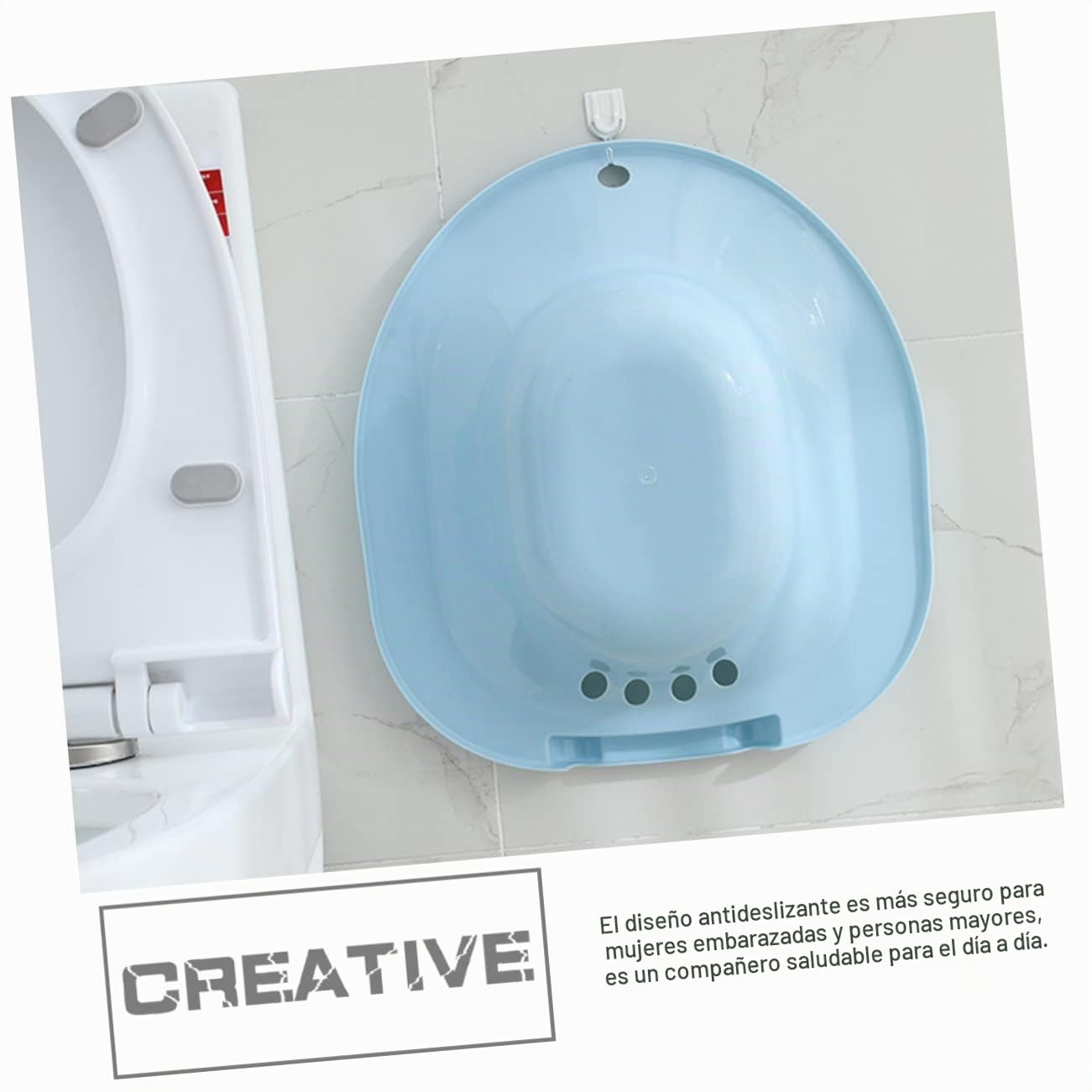 CHILDWEET Inodoro Asiento Diseño de Antideslizante Plástico Azul Baño Fácil de Limpiar para y Adecuado para Cuidado Posparto y Postoperatorio
