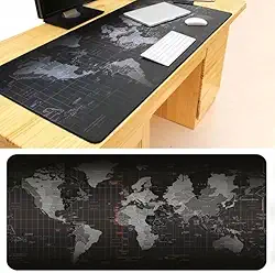 MOUSE PAD GAMER MAPA MUNDI 70 X 30 CM - 01253 Cor:Preto