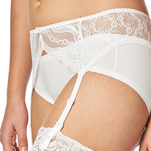 B.tempt'd By Wacoal Women's Lace Kiss Garter Belt, White, P/S #TOP2