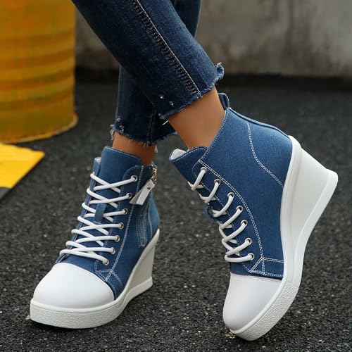 Chaussures décontractées pour femmes faciles à enfiler taille 37 bleu clair