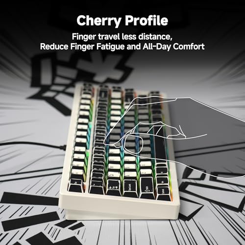 Image of 137 Versatile PBT Keycaps, No Tearing, Never Fade & Non-Slip, Black & White RGB Backlit Keycaps for Mechanical Keyboard (Typing, Gaming, Anime Passion), Ergonomic (Doubleshot MX, Fit All Layout)