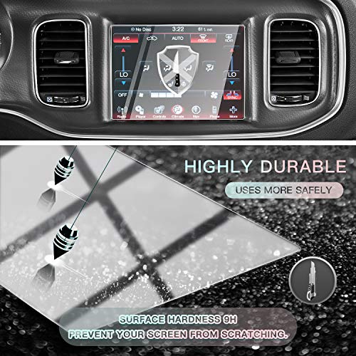 Image of CDEFG Car Screen Protector Center Control Navigation Touch Screen Protector for Dodge Charger Uconnect 2011-2019, Tempered Glass HD Scratch Resistance (2011-2019 Charger 8.4IN)