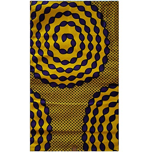 MAYNOWAX Coupon Pagne Tessuto Wax Africano 100% cotone 2 yards cioè 180x120cm