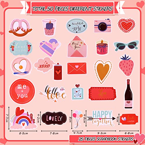 200 Pieces Love Scrapbook Stickers Heart Stickers Romantic Decals For Valentines Vinyl Waterproof Kawaii Lovely Stickers Journal Scrapbook Supplies For Wedding Anniversary Laptop Scrapbook #TOP3