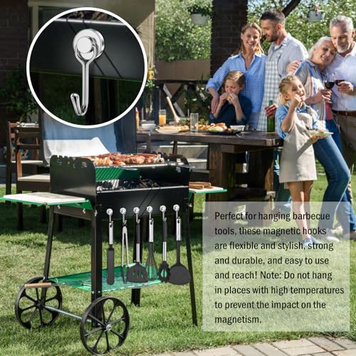 Image of FINDMAG 6 Pack Swivel Swing Magnetic Hook 30LBS Heavy Duty Magnetic Hooks Strong Neodymium Magnet Hook for Hanging, Perfect for Refrigerator and Other Magnetic Surfaces, 60mm(2.36in) in Length