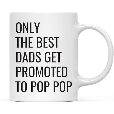 Andaz Press 11oz. Father's Day Coffee Mug Gift, Only The Best Dads Get Promoted to Pop Pop, 1-Pack, Funny Dad Birthday Christmas Gift Ideas
