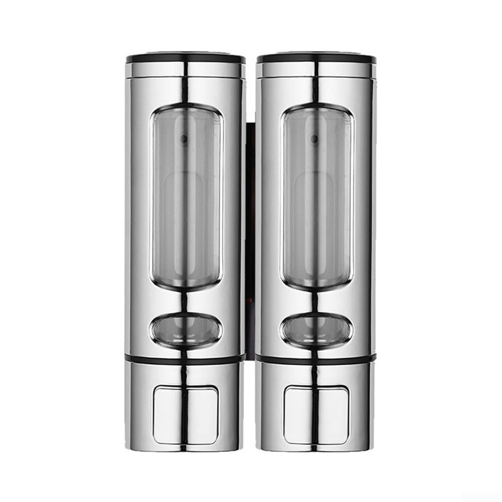 Seifenspender, Doppelter 400 ml Seifenspender Badezimmer Wandmontage, Shampoo- und Spülungsspender, für Zuhause, Hotel, Badezimmer, Restaurant (galvanisiert)