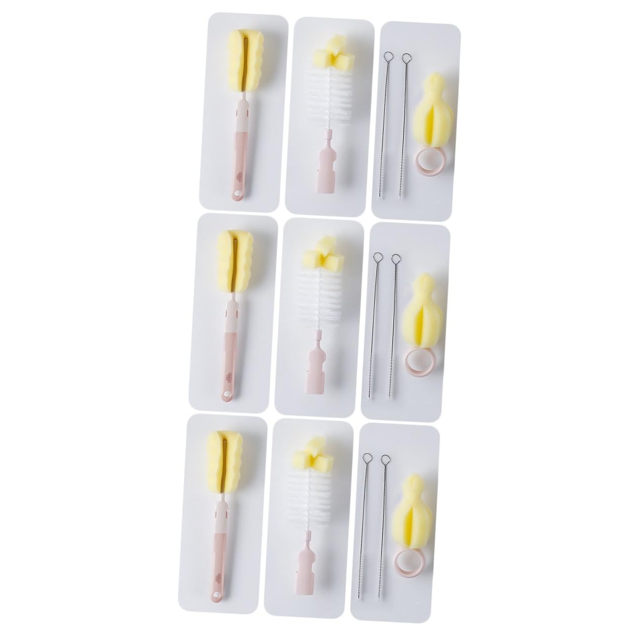Mobestech 3sets Spazzole Per Pulizia Biberon Con Manico Spazzola Per Pulizia Completa Per Bottiglie Ppsu e Facile Rimozione Delle Macchie Residue Design Semplice e Funzionale Per Ogni